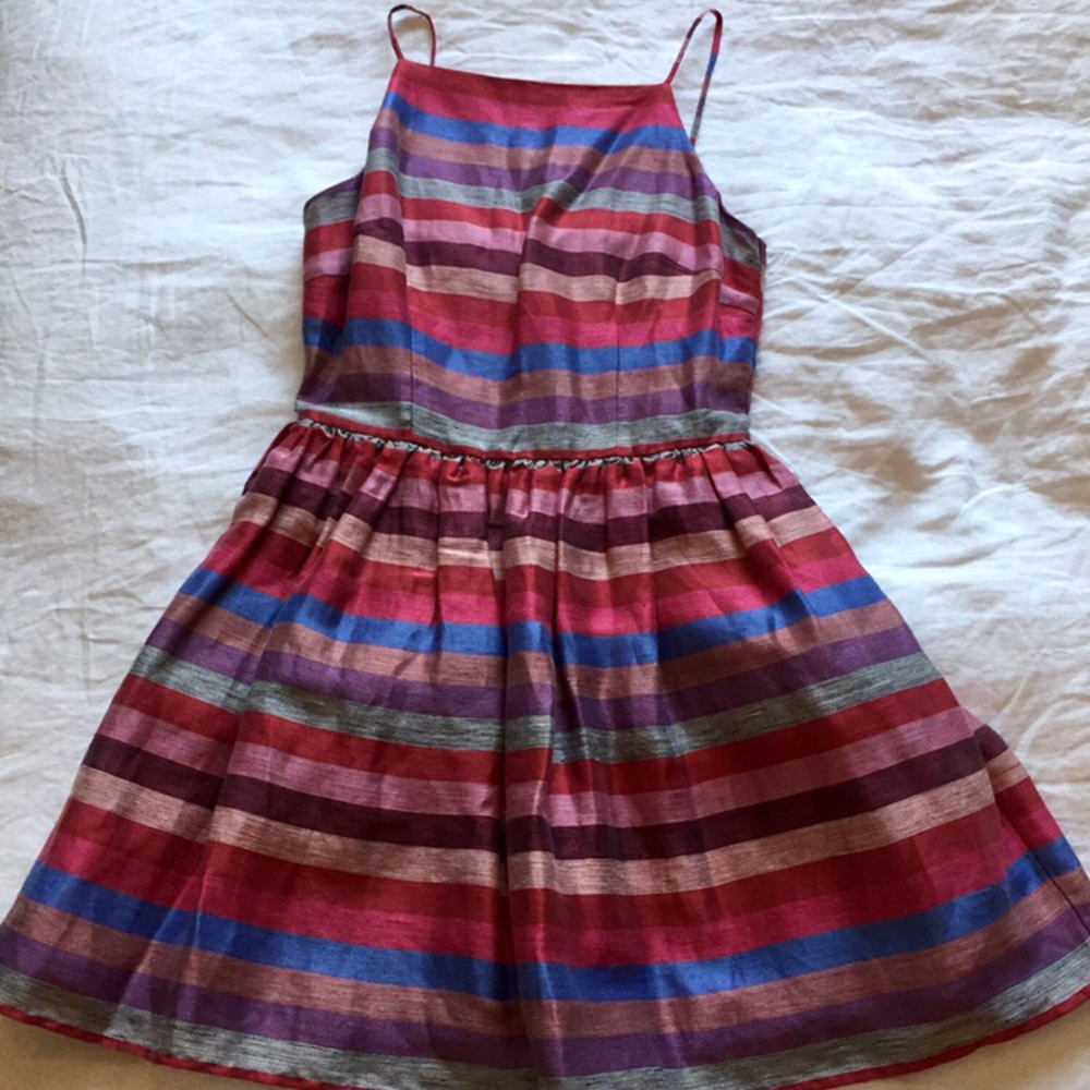 NWOT Bebe Janice Striped Linen Dress